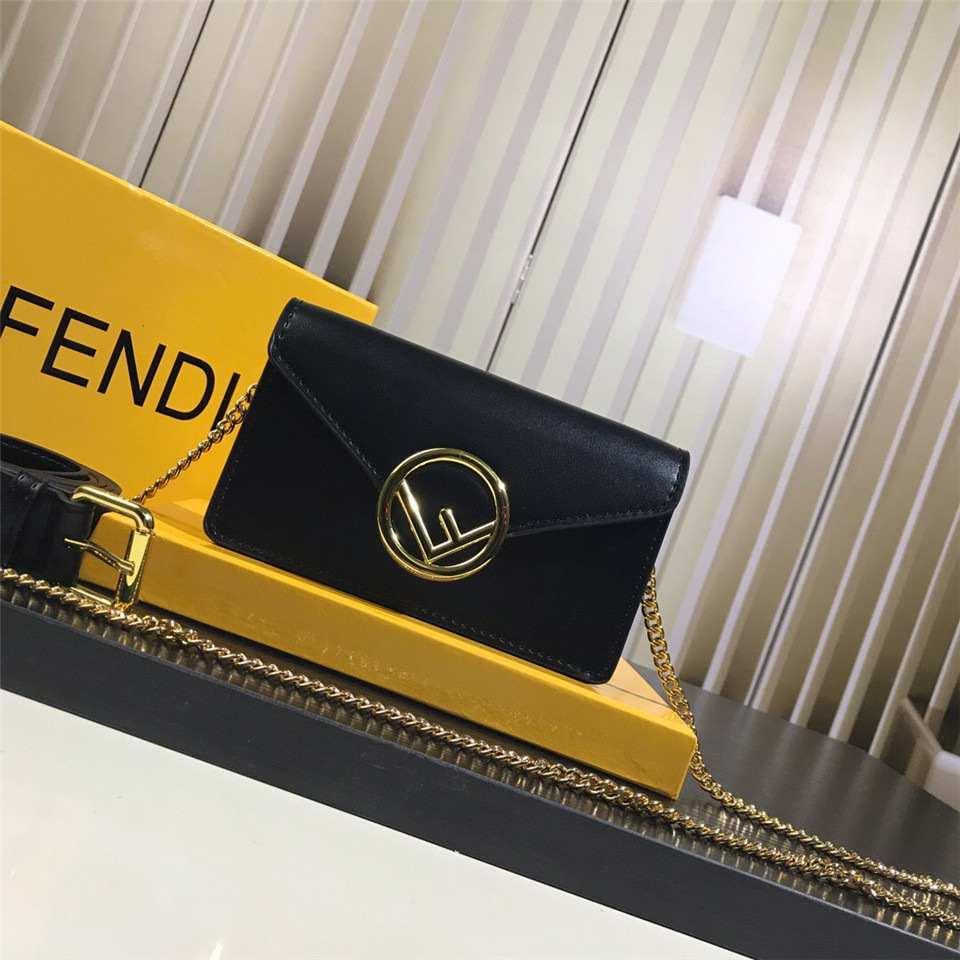 F**di Original Calfskin Leather Pocket in Black