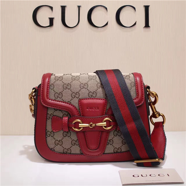 Gvc*1 Original Canvas Calfskin Shoulder Bag Red 384821