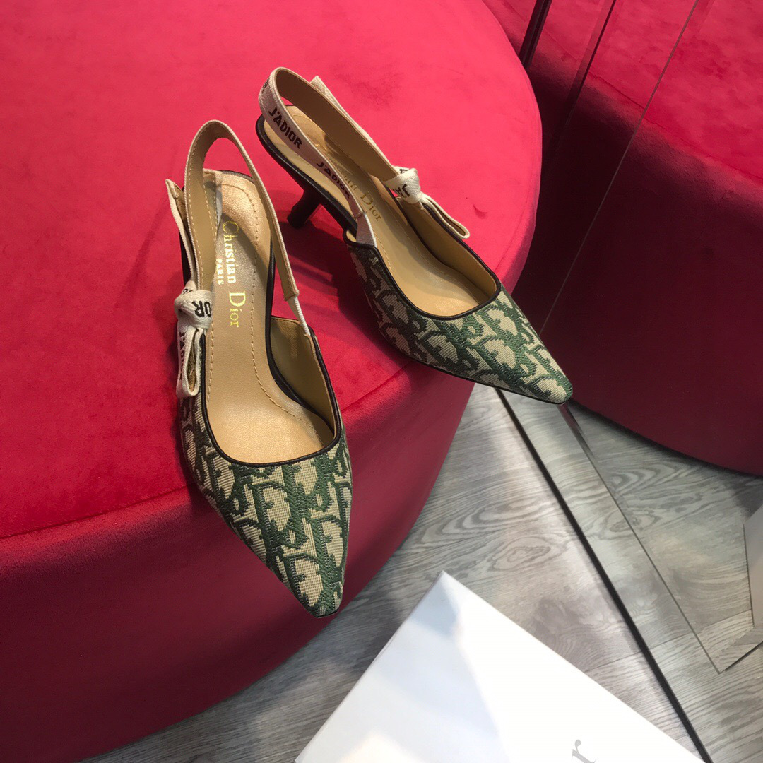 D10r Green Mid Heel shoes 6.5cm