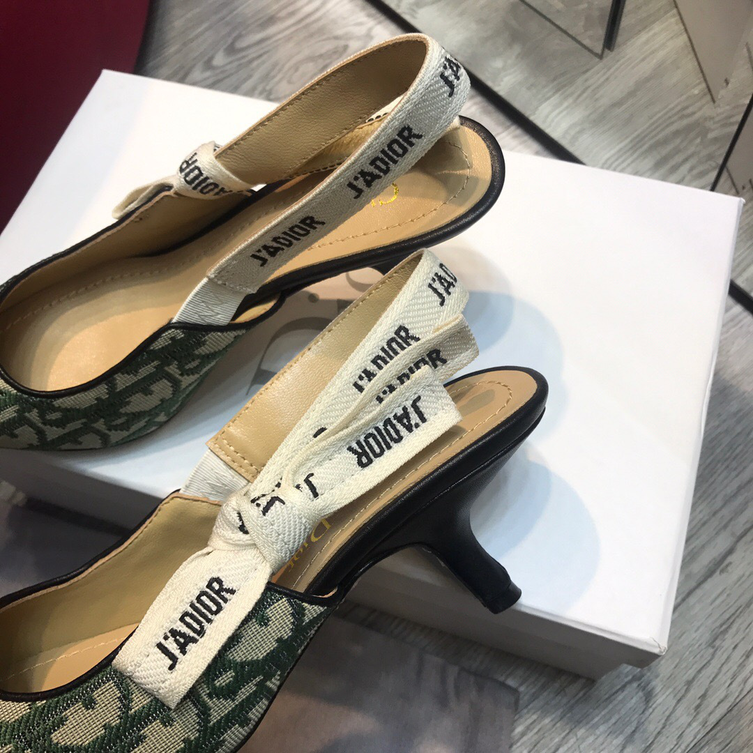 D10r Green Mid Heel shoes 6.5cm