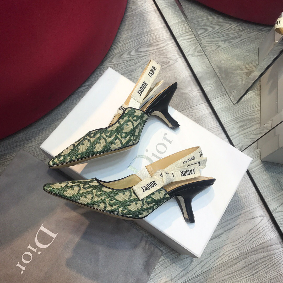 D10r Green Mid Heel shoes 6.5cm