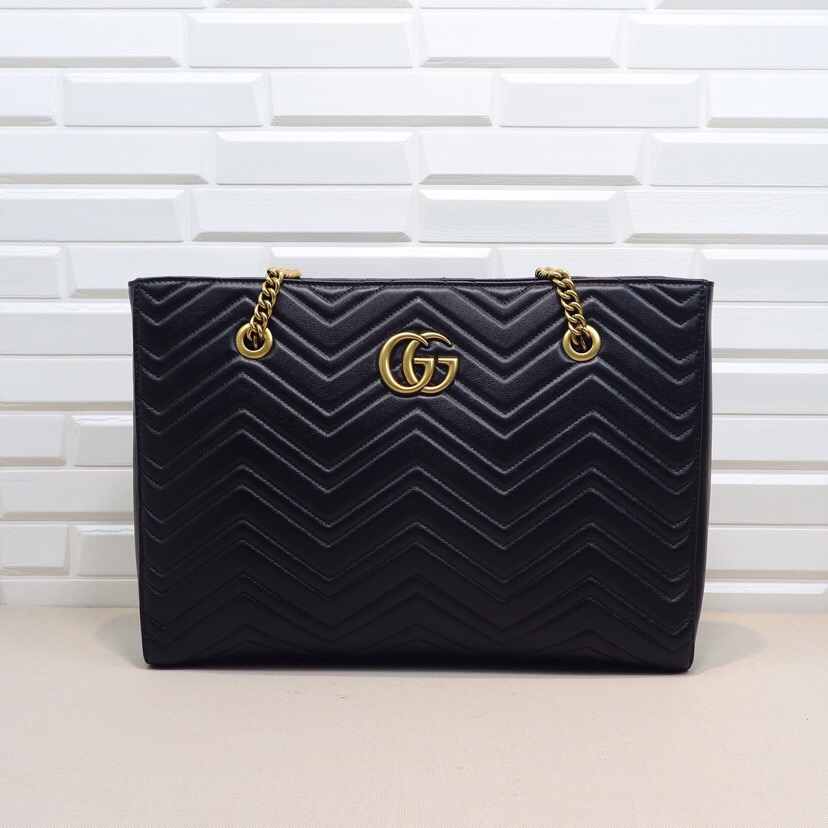 Gvc*1 GG Marmont matelassé medium tote Black 524578
