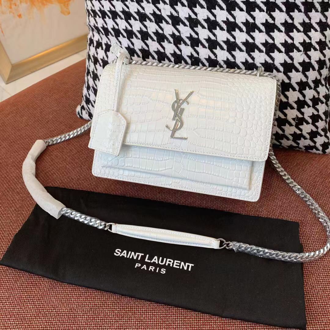 Y51 Crocodile pattern white Bag
