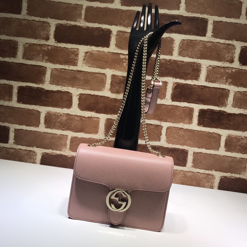 Gvc*1 510304 Interlocking Chain Leather Cross Body Bag 002