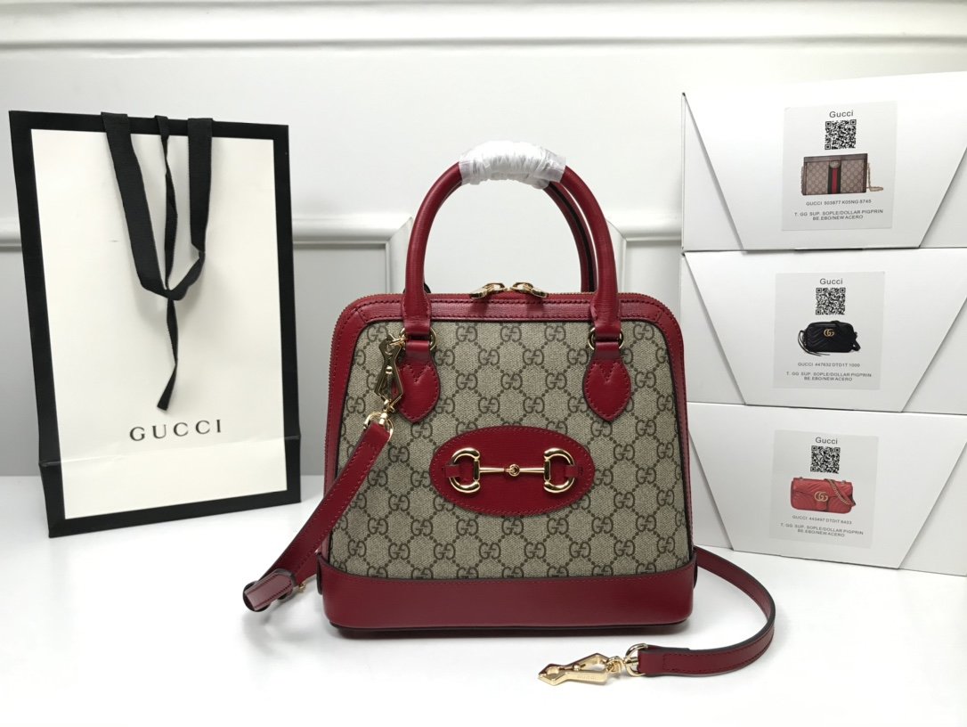 Gvc*1 1955 Horsebit Top handle bag Red