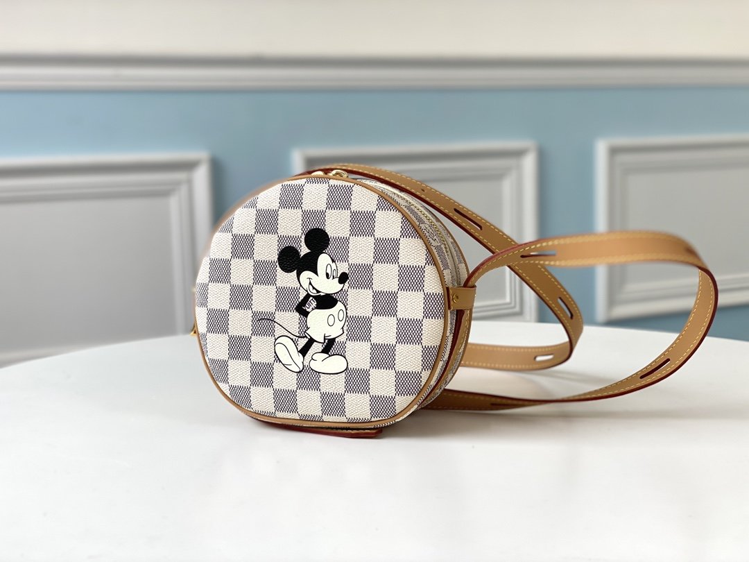 L0vis Vvtt0n Boite Chapeau Souple Damier Azur