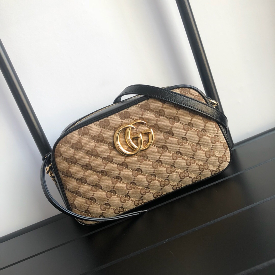 Gvc*1 Black GG Marmont Bag 24cm