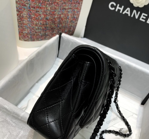 Ch**el Flap bag 25cm black hardware