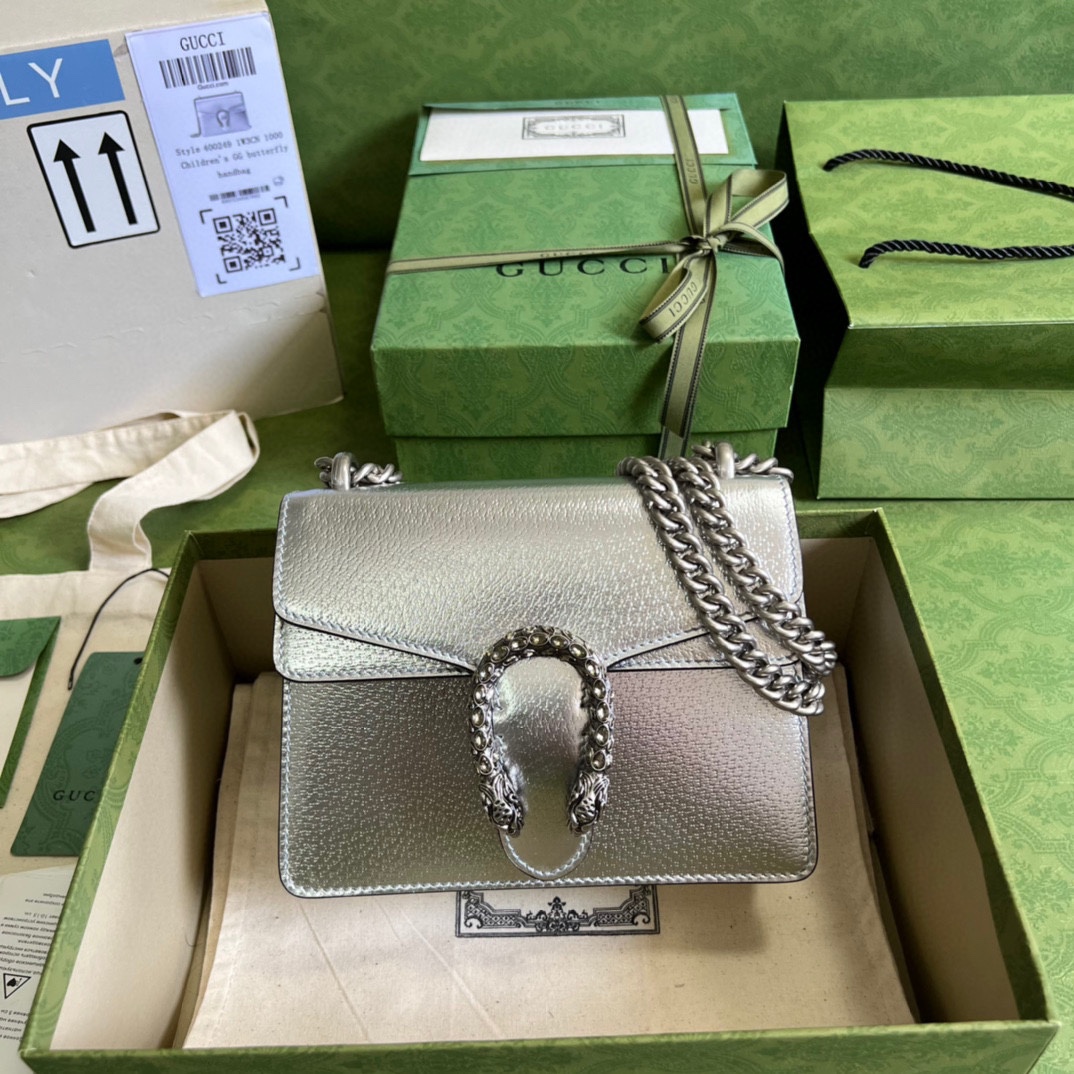 Bagsaaa Gvc*1 Dionysus bag Silver lamé leather - 23x18x6cm
