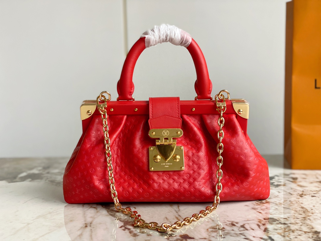 Bagsaaa L0vis Vvtt0n Red Calfskin Clutch Bag - 28 x 14 x 10 cm