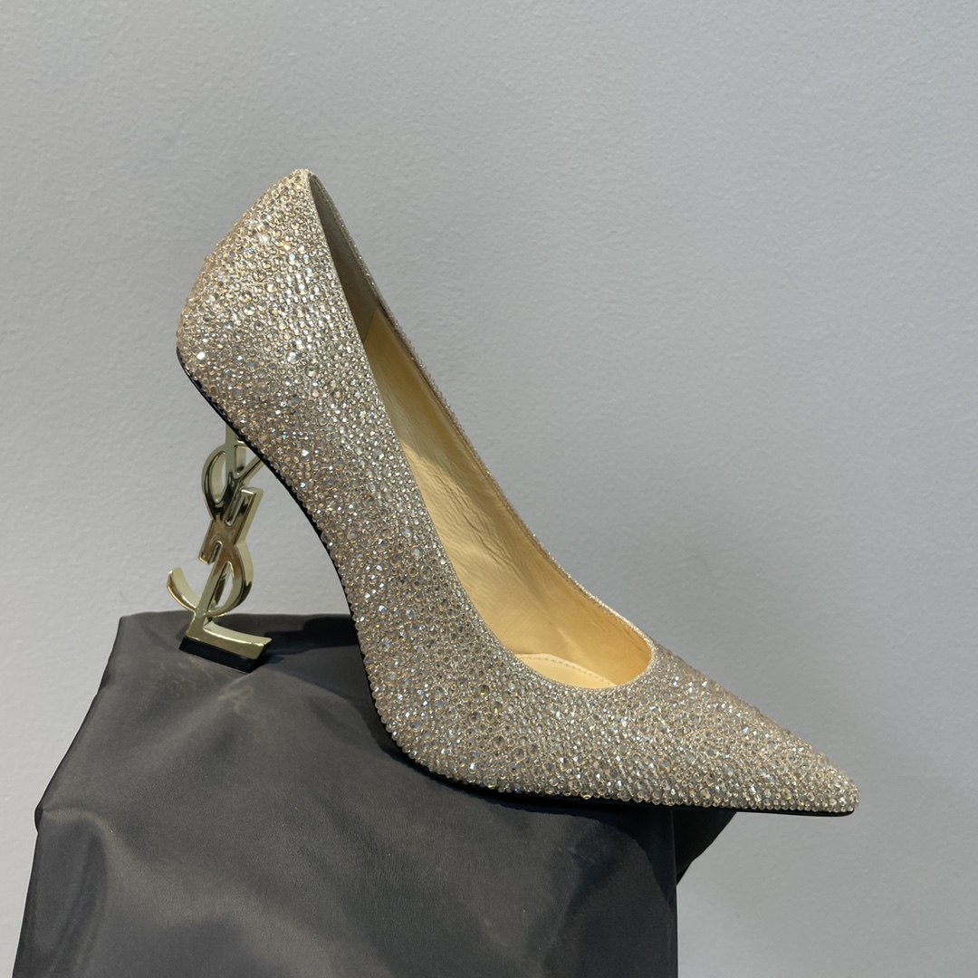 Bagsaaa Y51 Opyum 110 Gold Glitter Pumps