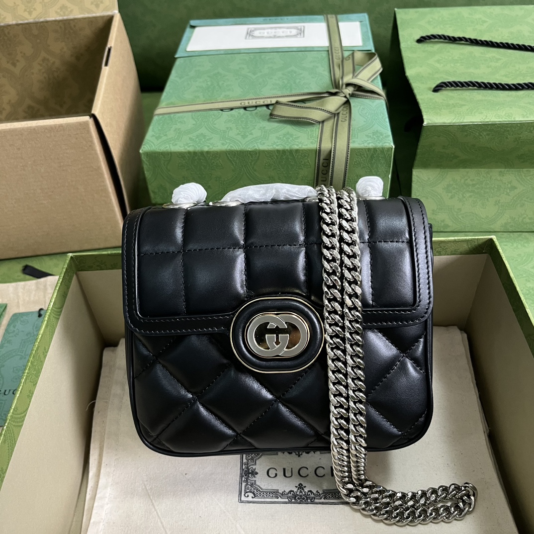 Bagsaaa Gvc*1 Deco Mini Shoulder Bag Black - W18cm x H14.5cm x D8cm