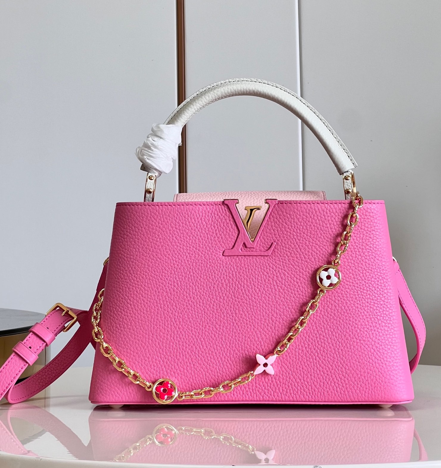 Bagsaaa L0vis Vvtt0n Capucines Taurillon cowhide Pink - 31.5x20x11cm 