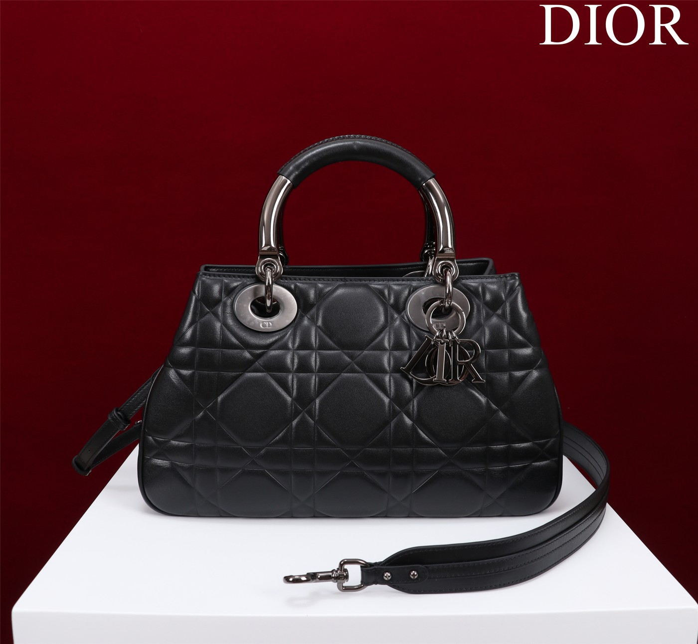Bagsaaa D10r Lady 95.22 Black Bag Black Hardware - 30×19×12cm