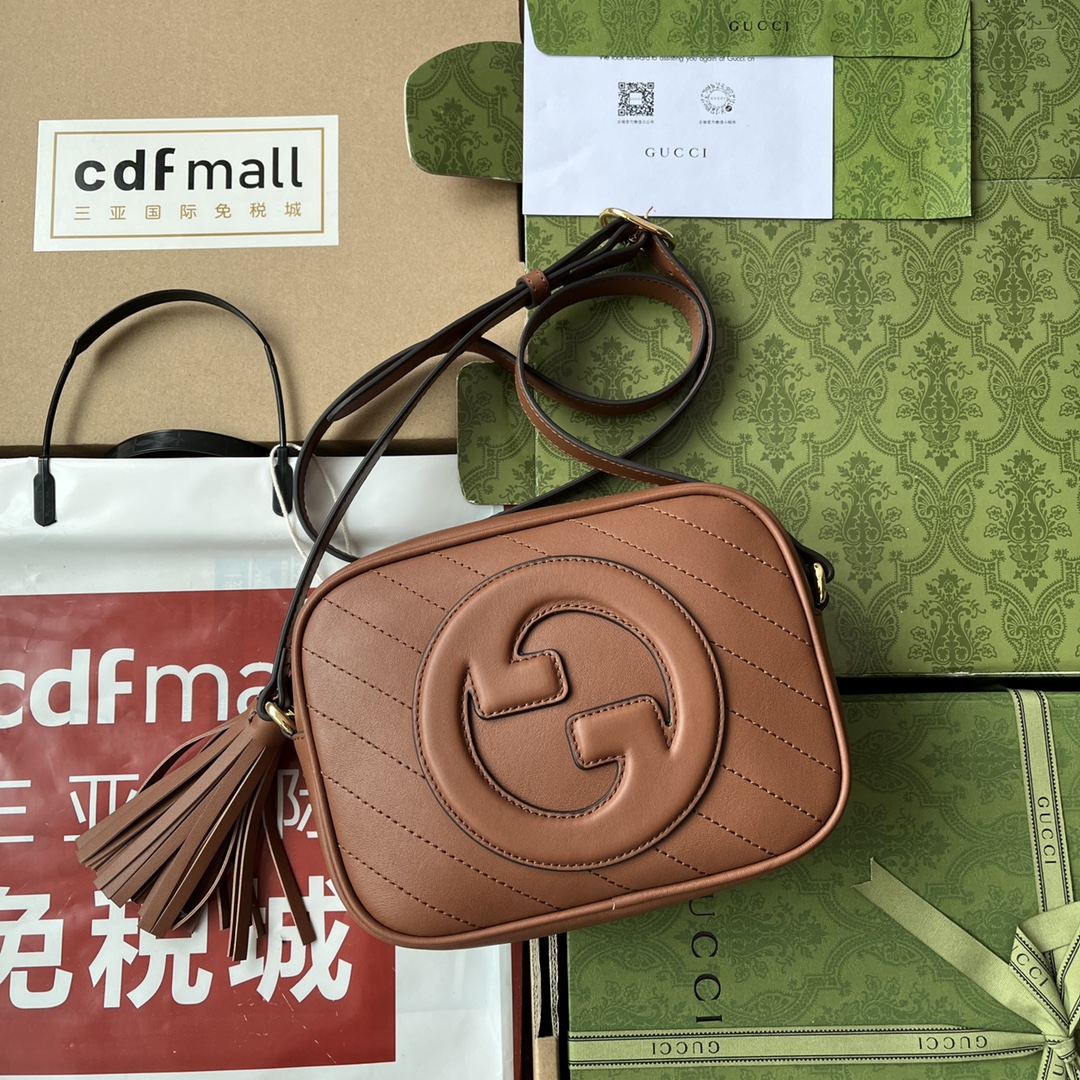 Bagsaaa Gvc*1 Blondie Small Shoulder Brown Leather Bag - 21*15.5*5cm