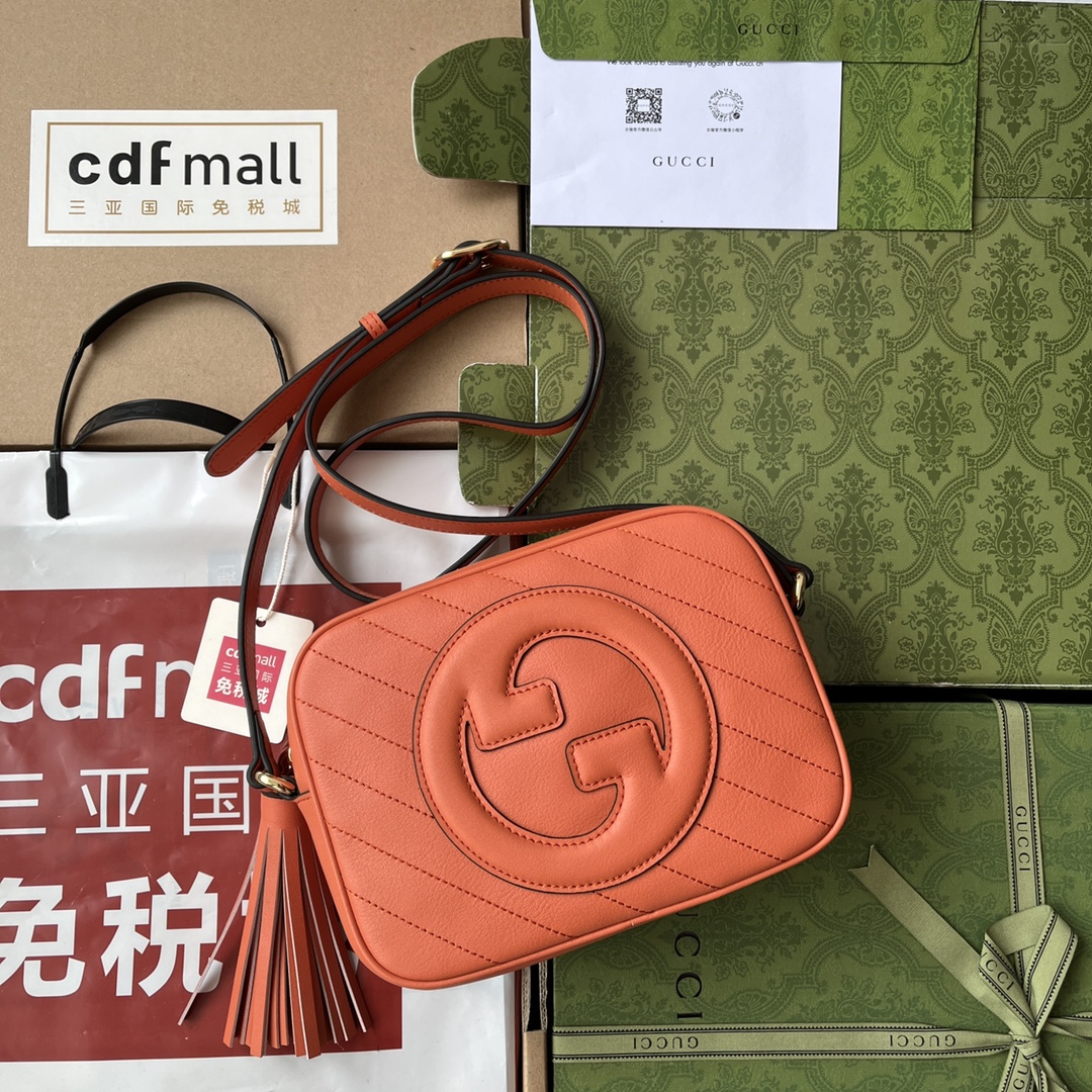 Bagsaaa Gvc*1 Blondie Small Shoulder Orange Leather Bag - 21*15.5*5cm