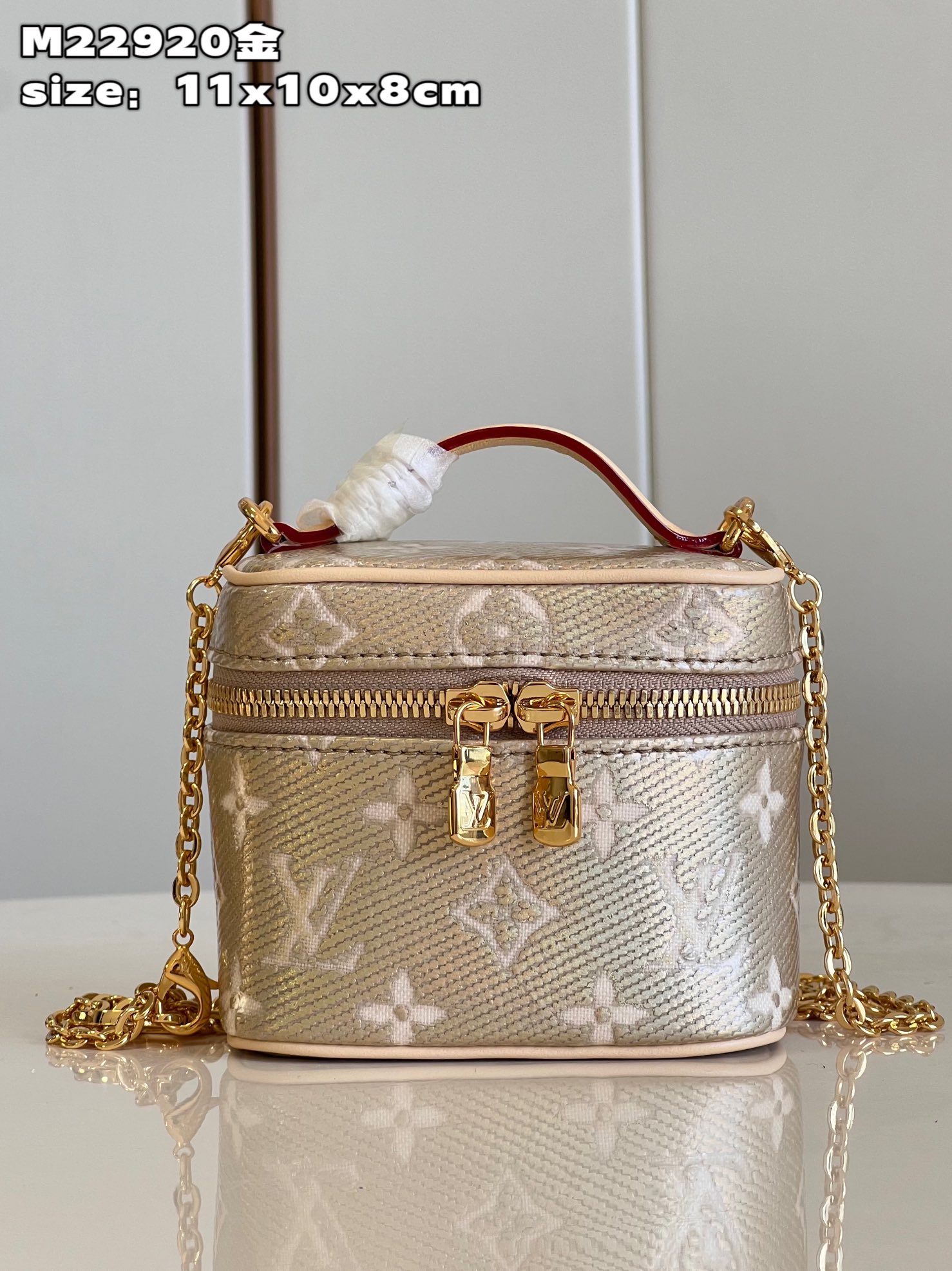 Bagsaaa L0vis Vvtt0n Micro Vanity Gold - 11x10x8cm