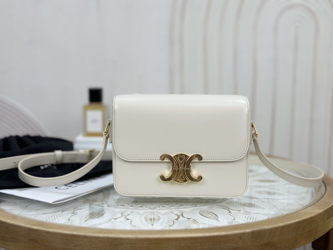 Bagsaaa Ce1i*e Box White Leather - 18.5x14x6cm