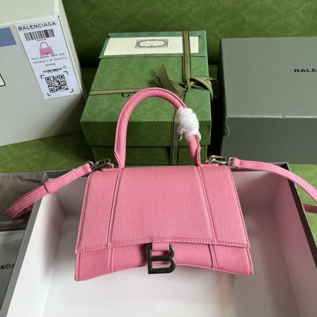 Bagsaaa Ba1en*iaga Hourglass Small Pink - 22.5*14.5*10cm