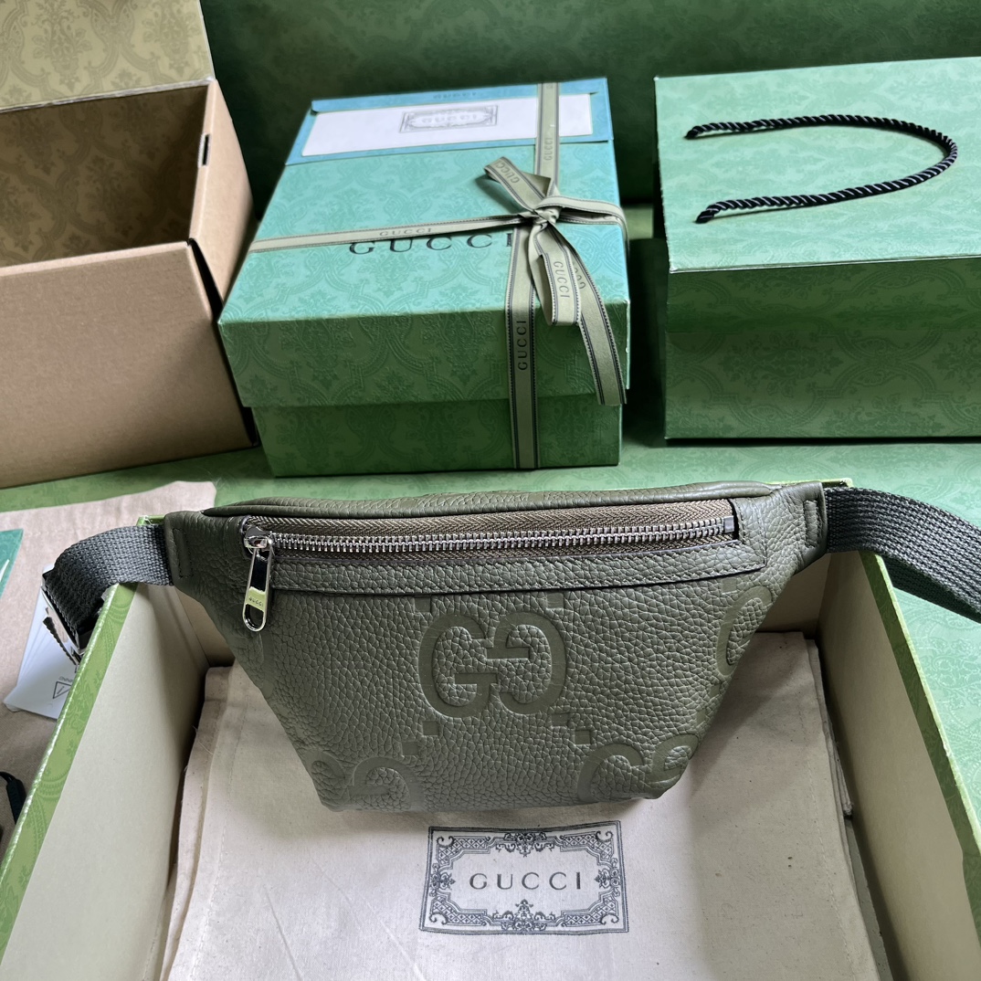 Bagsaaa Gvc*1 Jumbo GG belt bag in dark green - 23x 13x 5cm