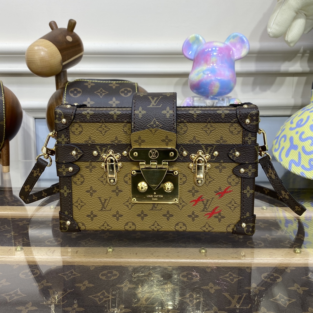Bagsaaa L0vis Vvtt0n LU PETITE MALLE BOX Monogram Brown 20*5*12.5cm