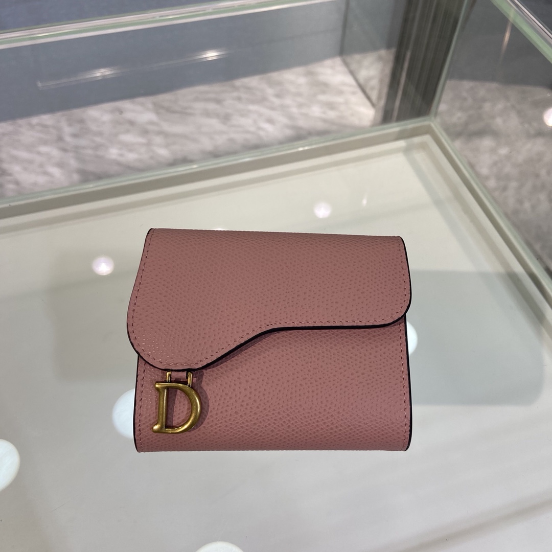 Bagsaaa D10r Saddle Wallet Pink Leather