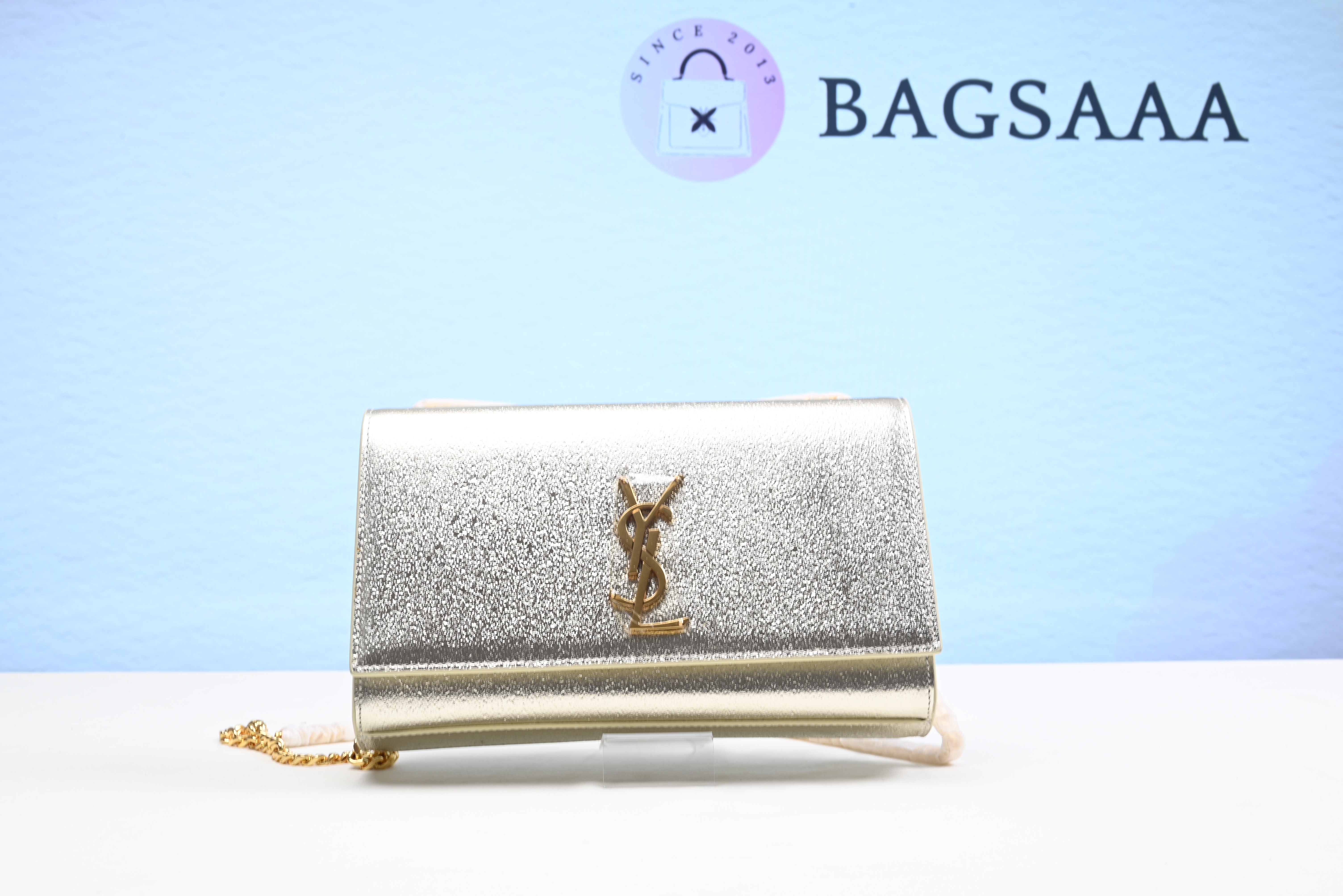 Bagsaa Y51 Metallic Gold Kate Bag - 20 cm x 13.5 cm