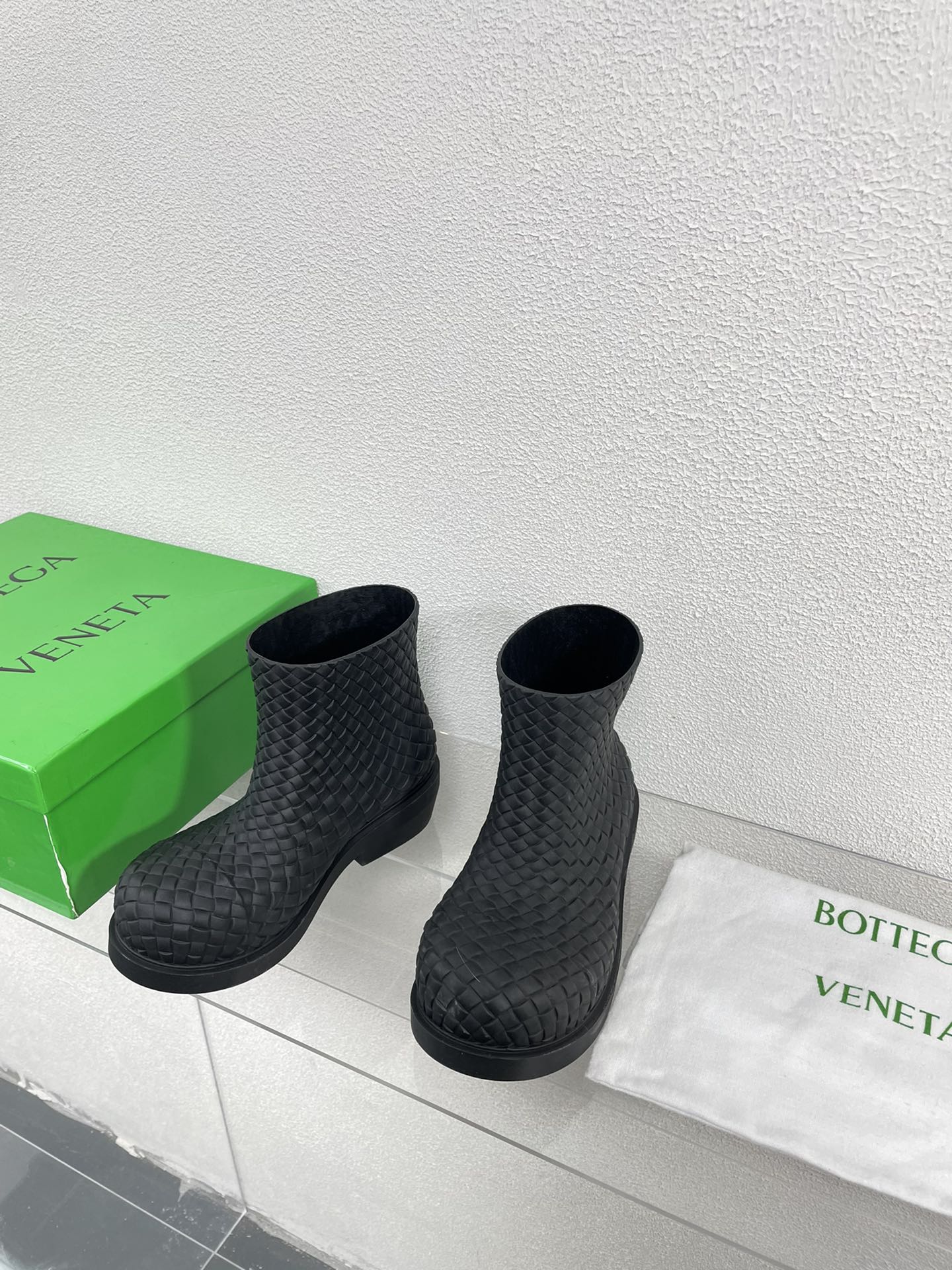 Bagsaaa B0tt*ga Ven*ta Black Rubber Fireman Boots