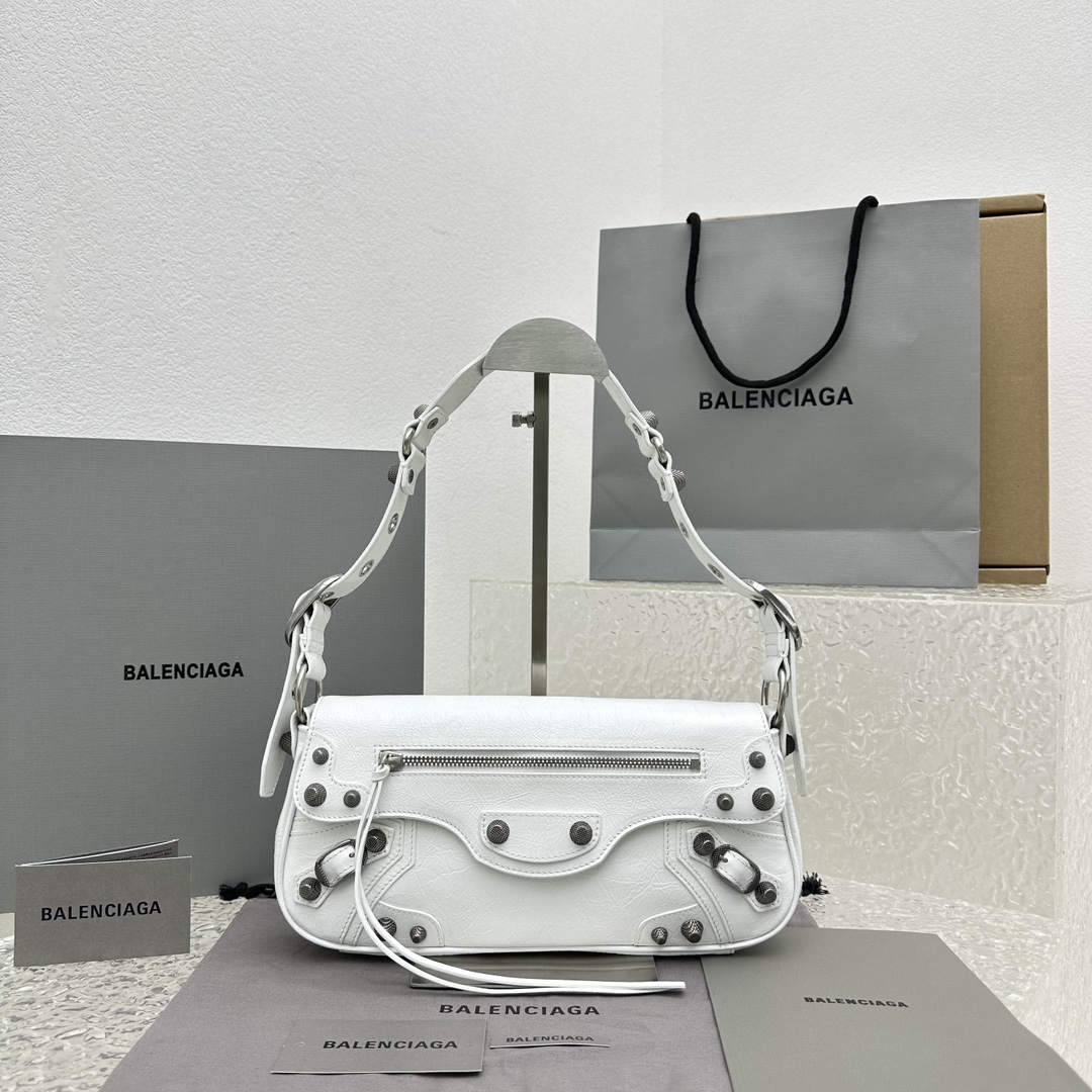 Bagsaaa Ba1en*iaga Le Cagole Sling White Bag - 29*4.5*14CM