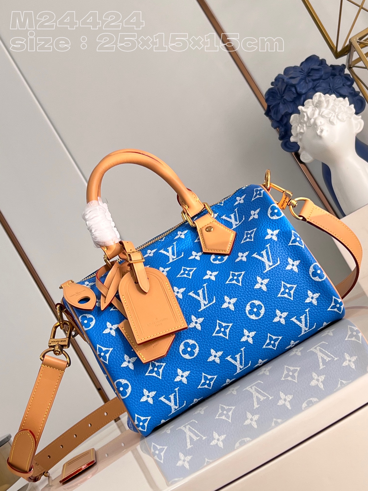 Bagsaaa L0vis Vvtt0n Speedy 25 Blue Color - 25 x 15 x 15cm