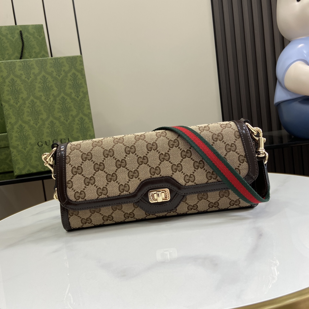 Bagsaaa Gvc*1 Luce Small Shoulder Bag 786015 Beige & Ebony Size 27.5x12.5x6.5 cm
