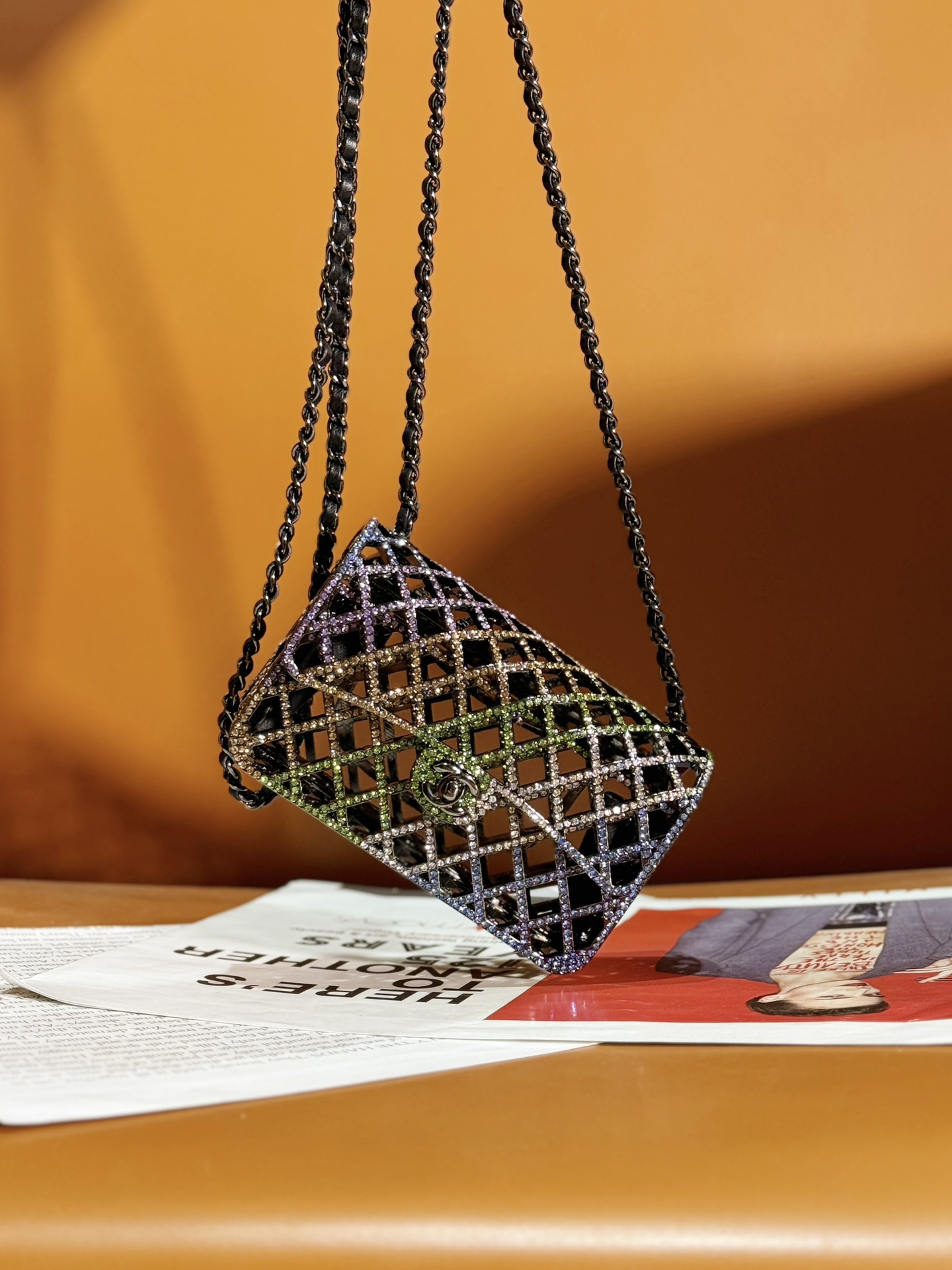 Bagsaaa Ch**el Mini Evening Bag AS4588 NT519 Black & Multicolor - 7.4 × 12 × 5.3 cm