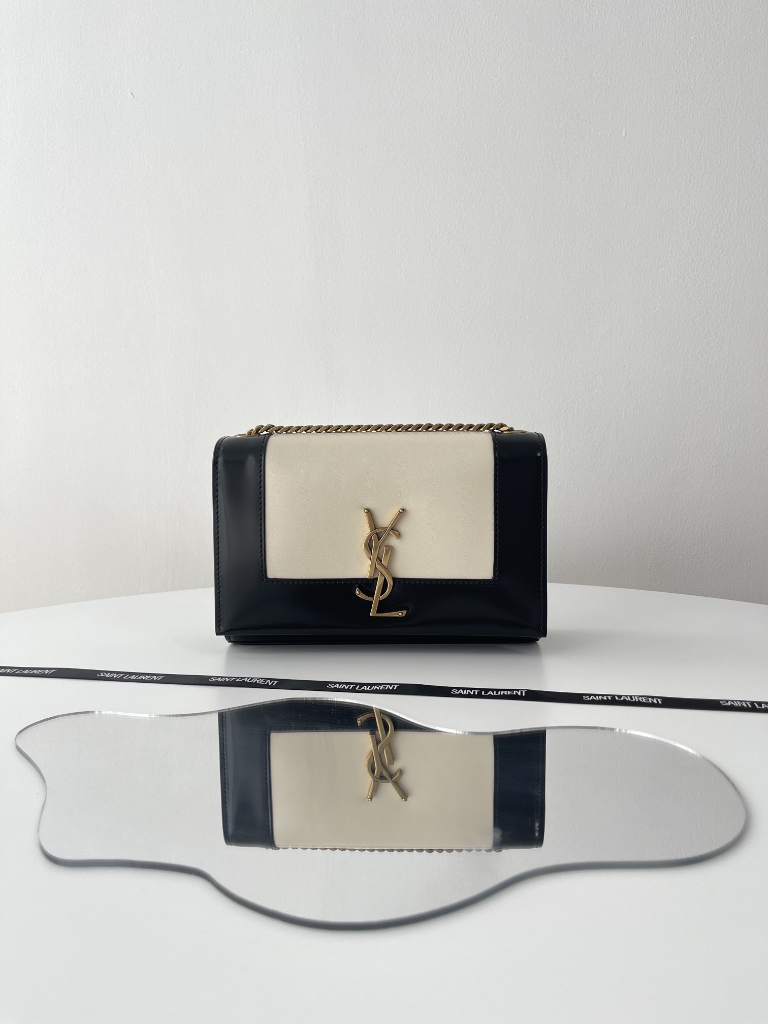 Bagsaaa Y51 Kate Small In Nappa Leather Black/White 742580 - 20x13.5x6cm