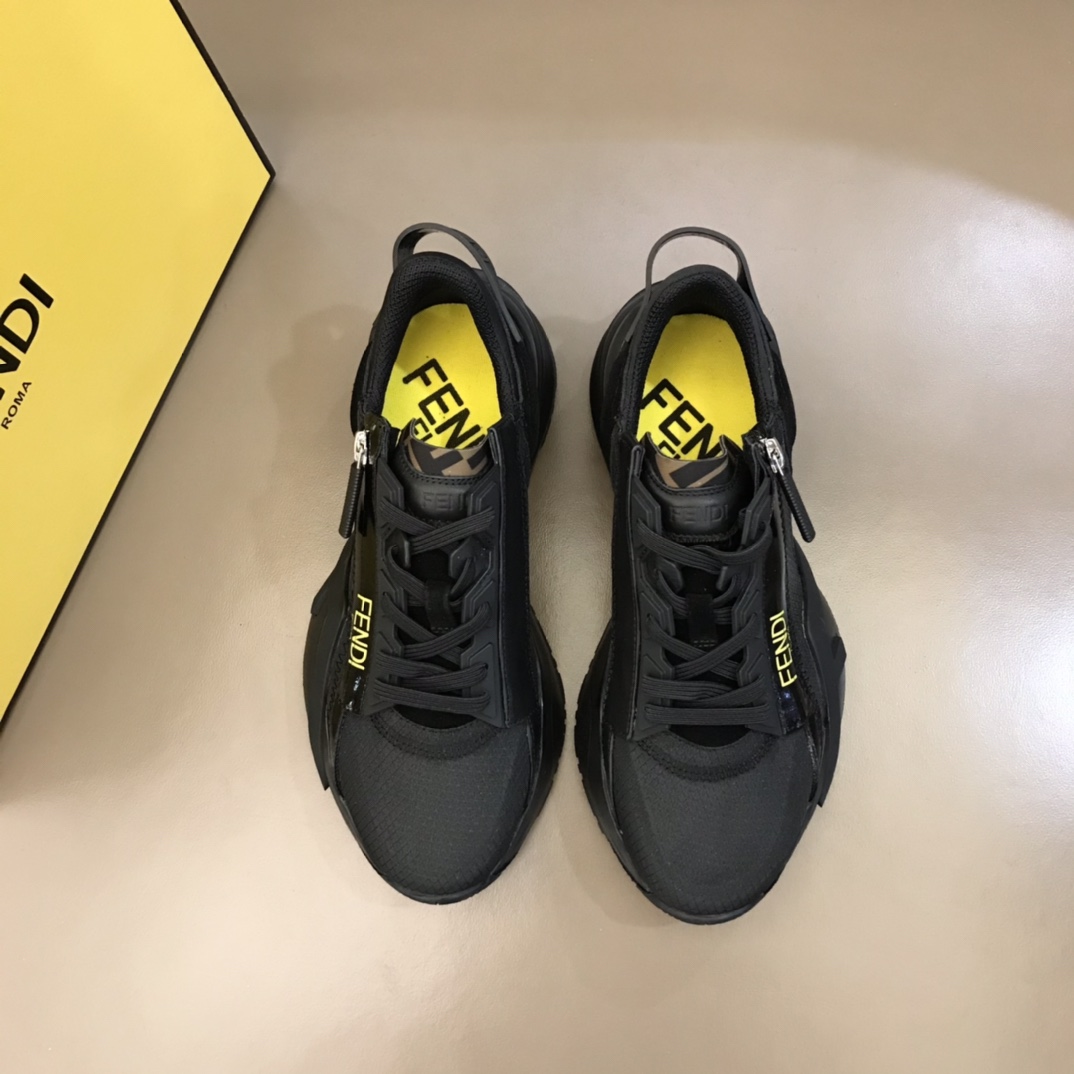 Bagsaaa F**di Flow Black Nylon Low Tops Sneakers