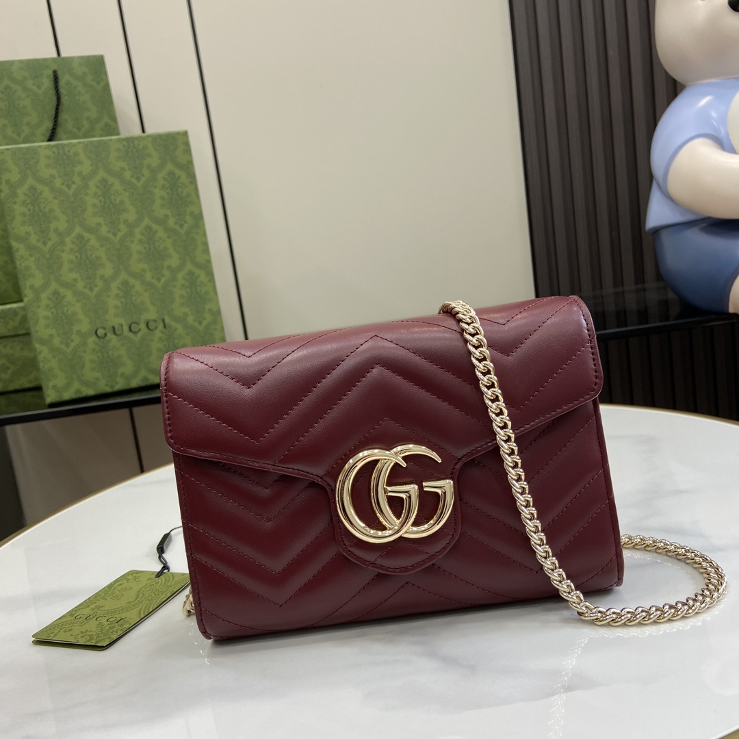 Bagsaaa Gvc*1 Marmont Mini Bag 474575 Red - 20 x 13 x 6 cm