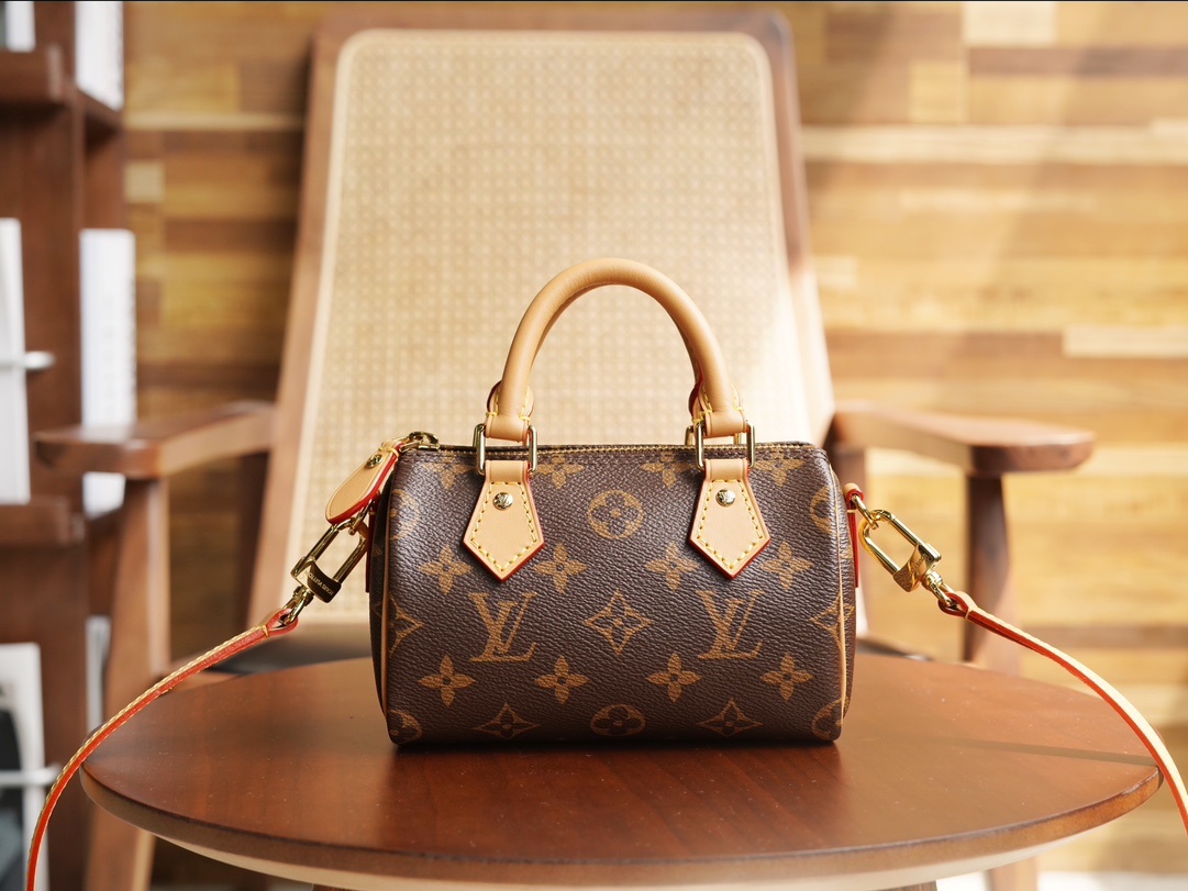 Bagsaaa L0vis Vvtt0n M81085 Nano Speedy Bag Monogram - 16 x 10 x 7.5 cm