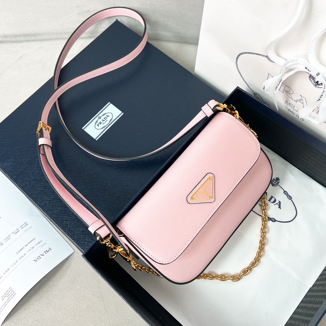 Bagsaaa Pra*a Saffiano leather mini-bag pink - 20.5*10.5*4 cm