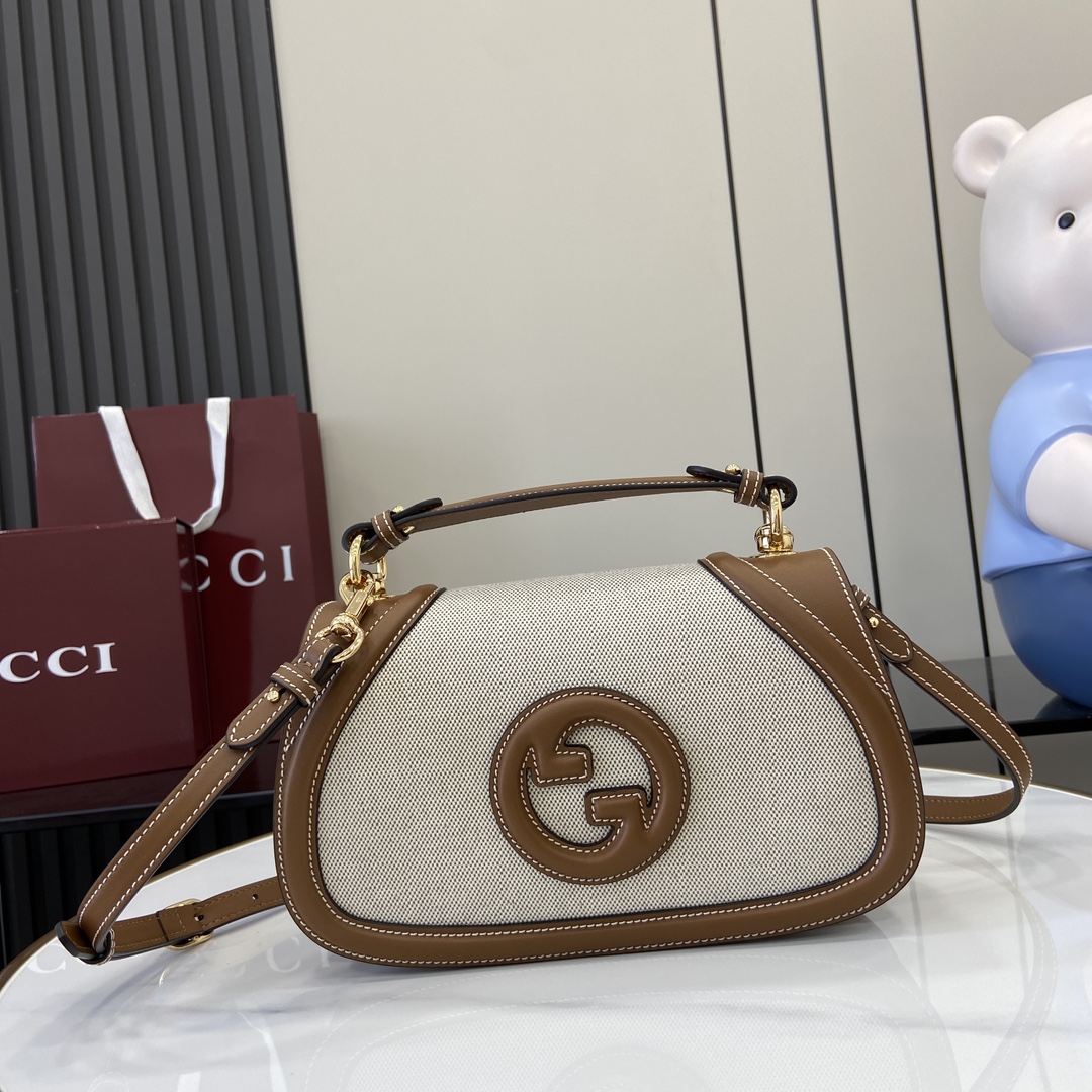 Bagsaaa Gvc*1 Blondie Small Top Handle Bag 815714 Brown & canvas - 27 x 17 x 7cm