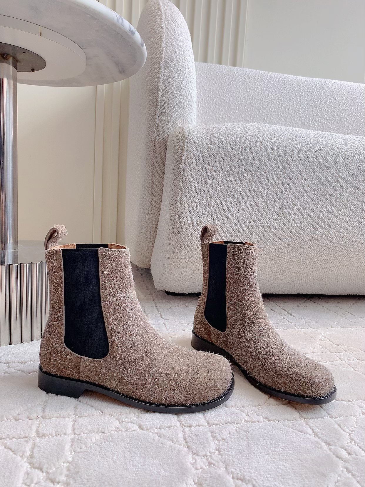 Bagsaaa L0ew* Campo Chelsea boot in brushed suede khaki