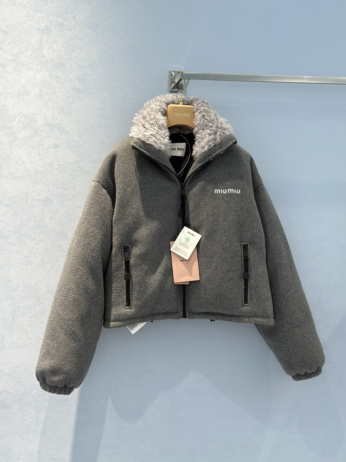 Bagsaaa M1um1u Fleece Down Jacket Grey