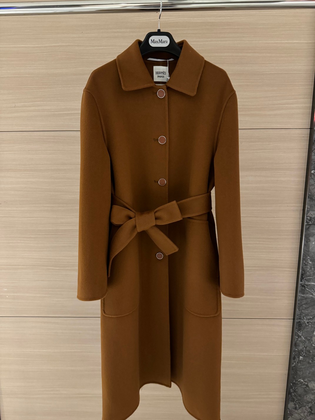 Bagsaaa H**me5 Cashmere wrap coat brown