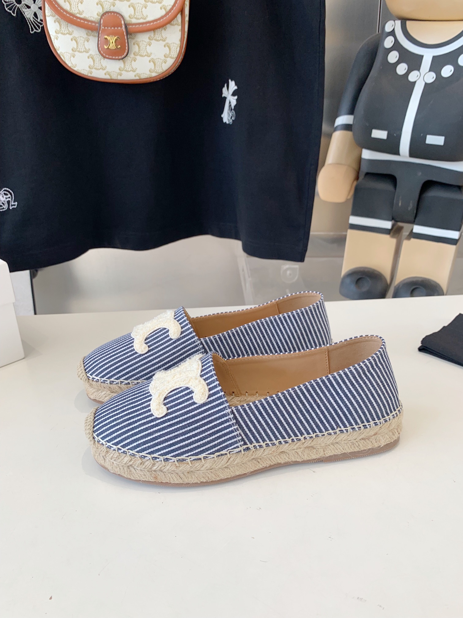 Bagsaaa Ce1i*e Les Espadrilles Ce1i*e In Oshkosh Canvas Blue & White