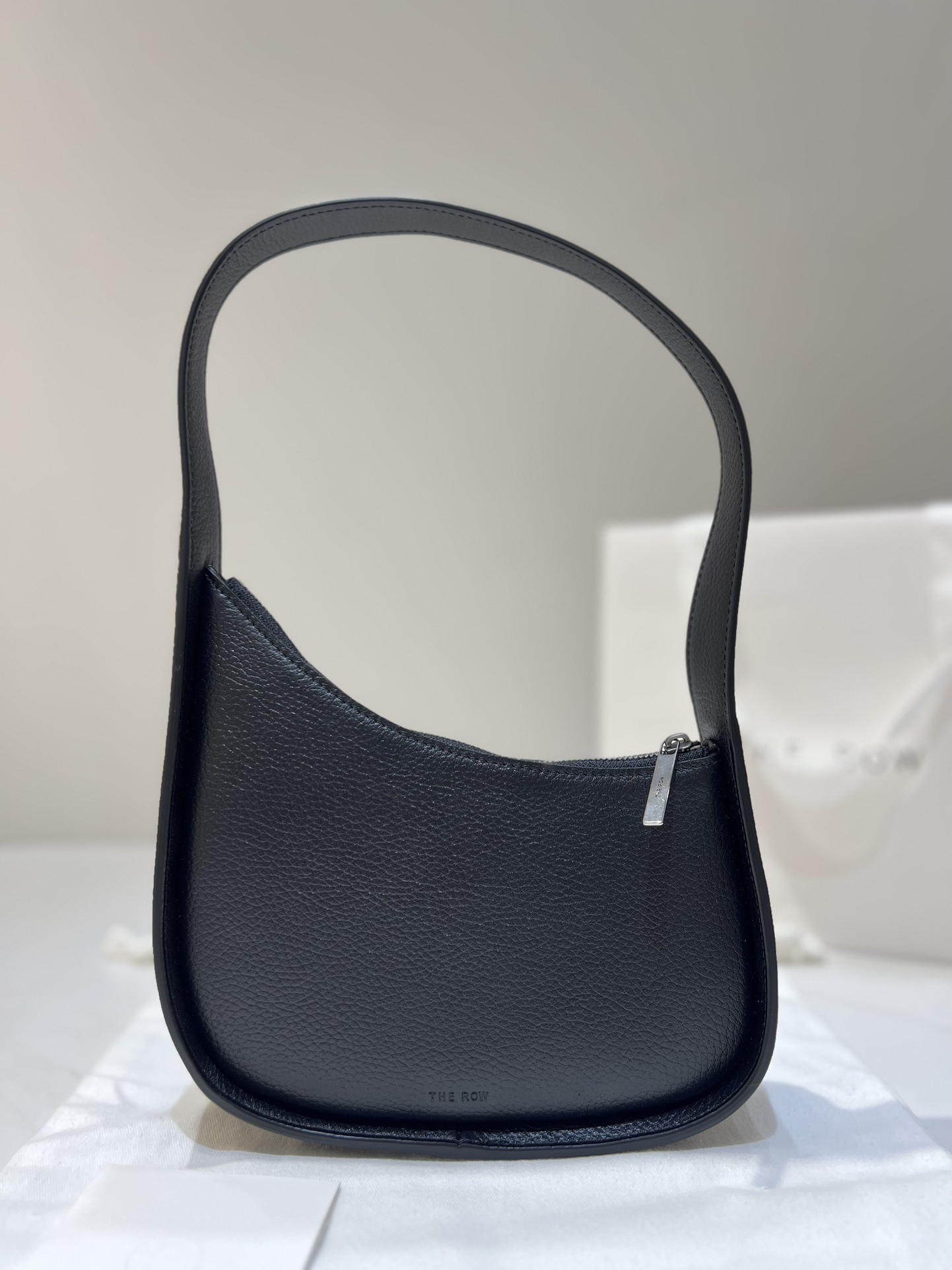 Bagsaaa The R0w Half Moon Bag in Leather Black - 34cm
