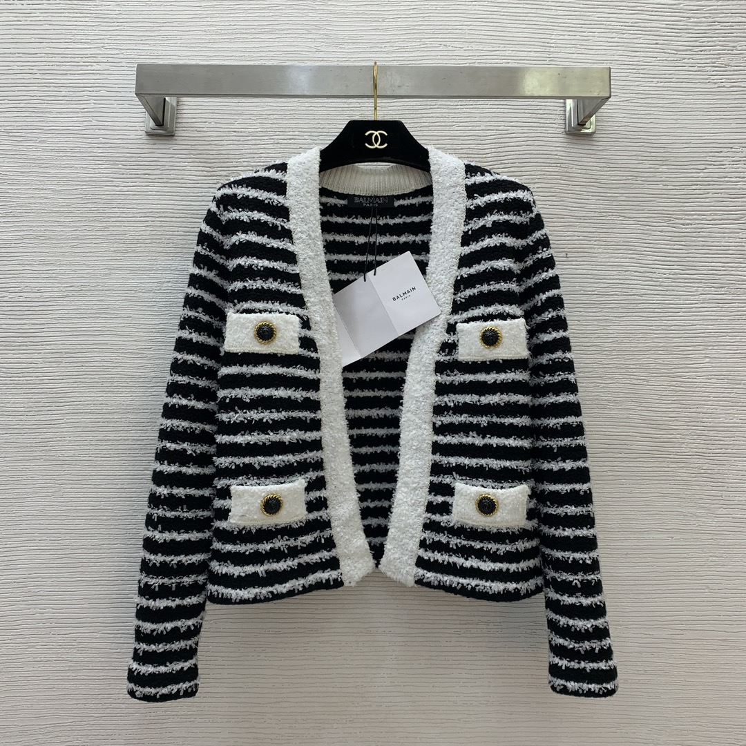 Bagsaaa Balmain Black & White 4 Pocket Jacket