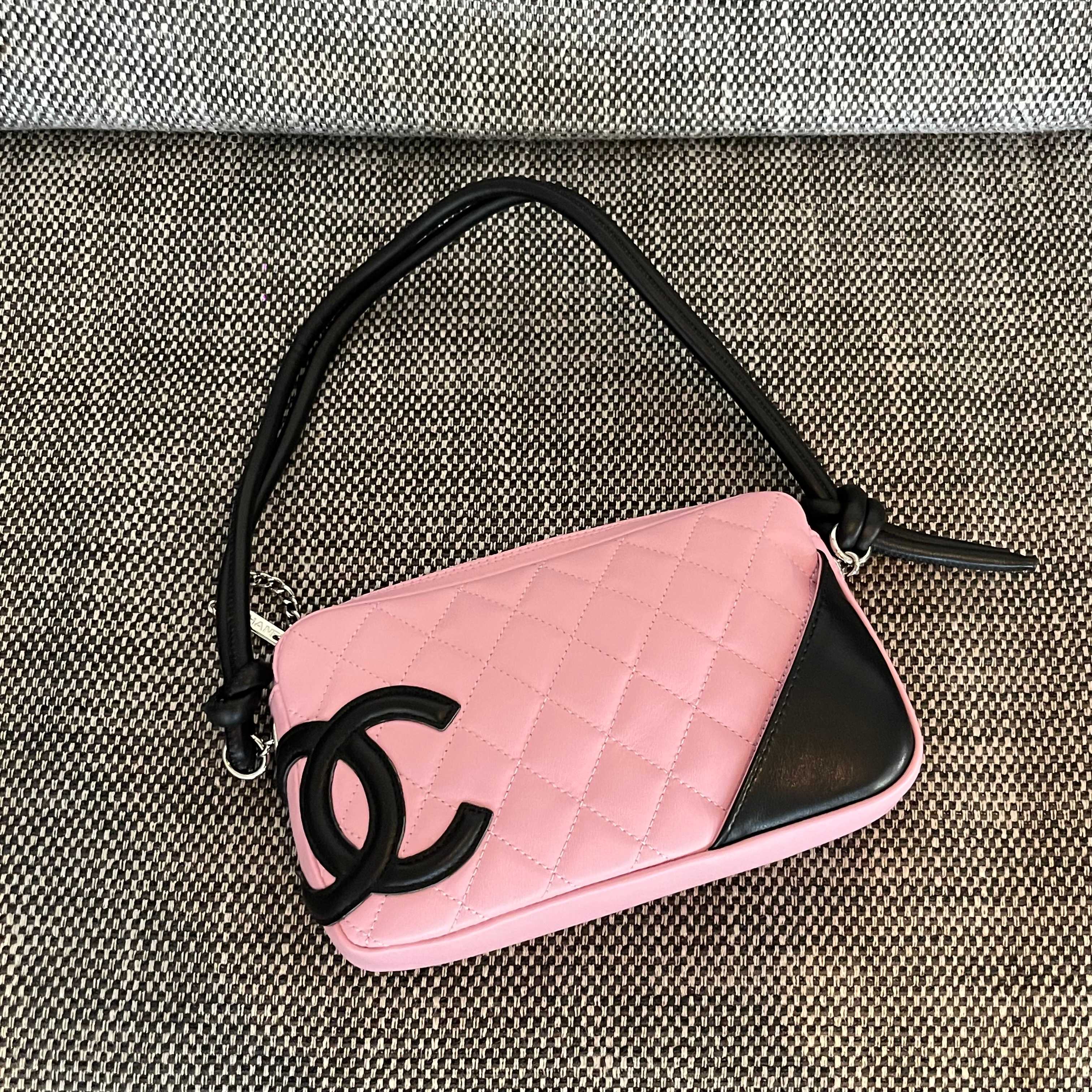 Bagsaaa Ch**el Cambon Shoulder Bag Pink Lambskin - 21cm