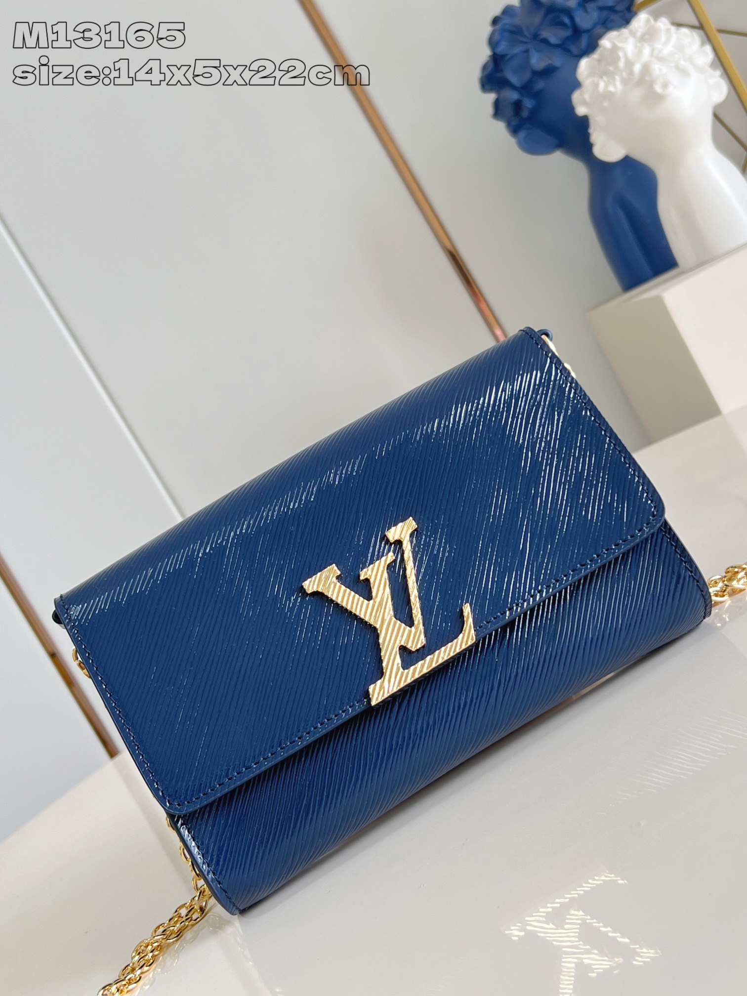Bagsaaa LV M13165 New Pochette L0vise Sapphire Blue - 22cm