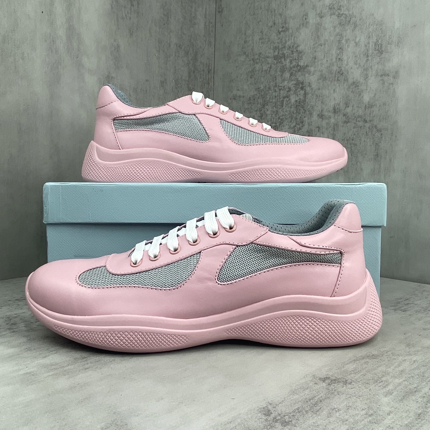 Bagsaaa Pra*a America's Cup Soft rubber and bike fabric sneakers pink