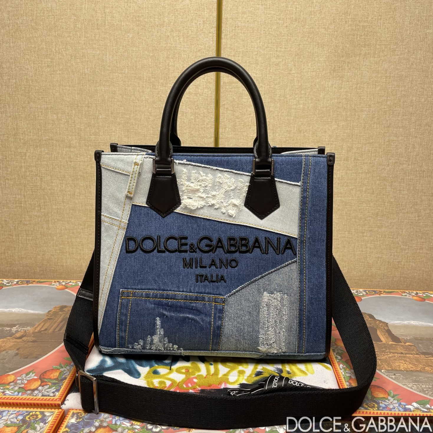 Bagsaaa Dolce & Gabbana denim-patchwork Shopper Bag - 31cm