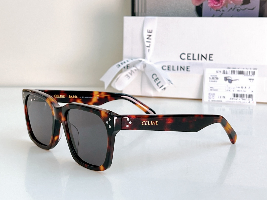 Bagsaaa Ce1i*e Black Frame 45 Sunglasses in Acetate Caramel