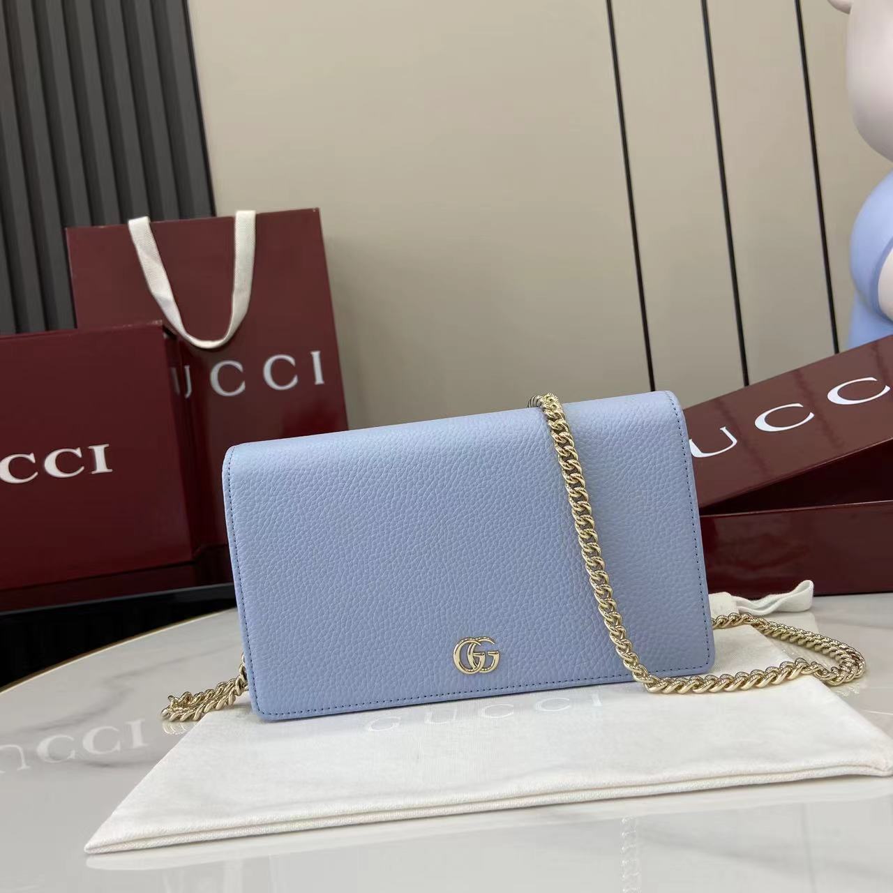 Bagsaaa Gvc*1 GG Marmont wallet on chain 497985 blue & red - 20cm